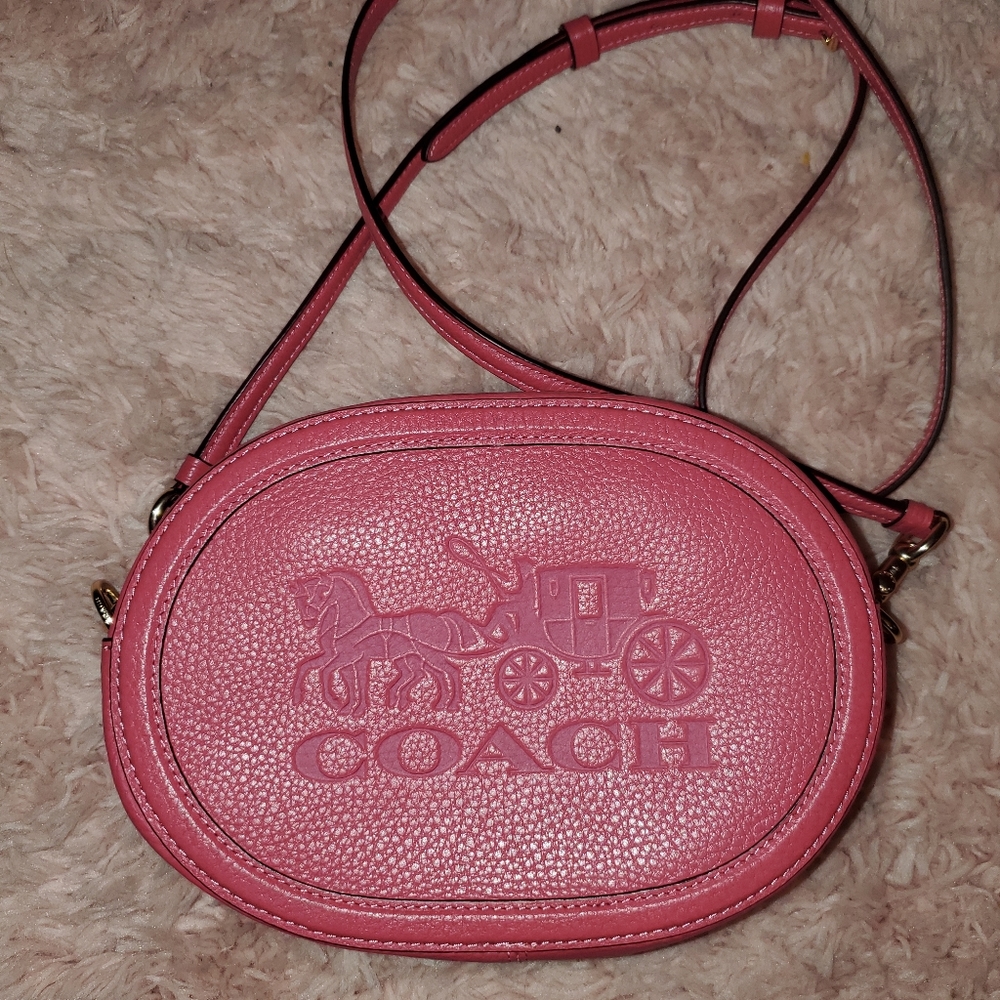 Pink Coach cross body purse